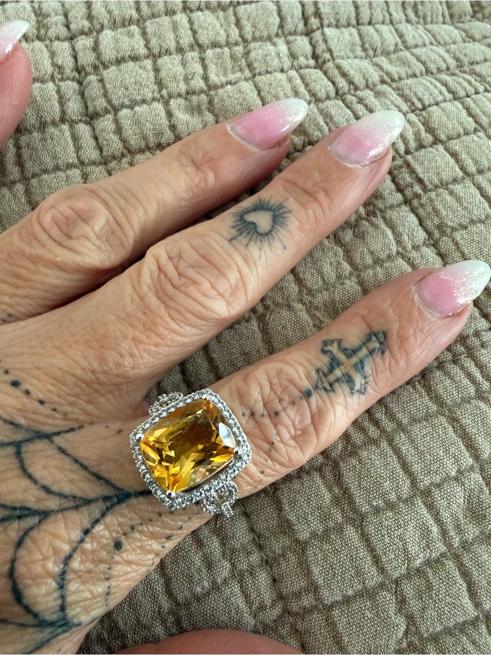 Genuine Citrine Birthstone Ring - Picture 6 of 9